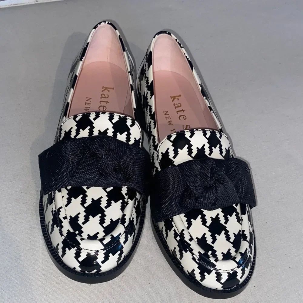 Kate Spade New York Leandra houndstooth patent leather loafers 5.5